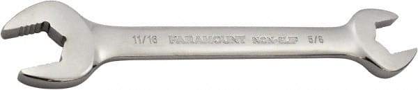Paramount - 5/8" x 11/16" Standard Open End Wrench - 7-9/32" OAL, Double End, Full Polish Finish, 15° Head Angle - Apex Tool & Supply