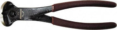 Paramount - 8" OAL, 11 AWG Capacity, End Cutting Pliers - 11/32" Jaw Length x 1-19/32" Jaw Width, Plastic Dipped Handle - Apex Tool & Supply
