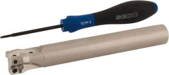 Seco - 7/8" Cut Diam, 0.354" Max Depth of Cut, 3/4" Shank Diam, 5.906" OAL, Indexable Square Shoulder End Mill - XO.X 10T3.. Inserts, Cylindrical Shank, 90° Lead Angle, Through Coolant, Series Turbo 10 - Apex Tool & Supply