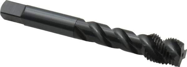 OSG - M12x1.25 Metric Fine 3 Flute Modified Bottoming Spiral Flute Tap - Vanadium High Speed Steel, Oxide Finish, 3-3/8" OAL, Right Hand Flute, Right Hand Thread, D5, Series 343 - Apex Tool & Supply