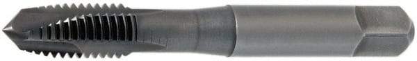 OSG - 1/4-20 UNC, 3 Flute, Oxide Finish, Vanadium High Speed Steel Spiral Point Tap - Plug Chamfer, Right Hand Thread, 2-1/2" OAL, 1" Thread Length, 0.255" Shank Diam, 2B Class of Fit, Series 300 - Exact Industrial Supply