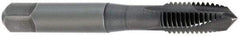 OSG - M12x1.75 Metric Coarse, 3 Flute, TiN Finish, Vanadium High Speed Steel Spiral Point Tap - Plug Chamfer, Right Hand Thread, 3-3/8" OAL, 1-21/32" Thread Length, 0.367" Shank Diam, 6H Class of Fit, Series 342 - Exact Industrial Supply
