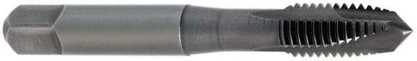 OSG - M14x2.00 Metric Coarse, 3 Flute, Oxide Finish, Vanadium High Speed Steel Spiral Point Tap - Plug Chamfer, Right Hand Thread, 3-19/32" OAL, 1-21/32" Thread Length, 0.429" Shank Diam, 6H Class of Fit, Series 342 - Exact Industrial Supply