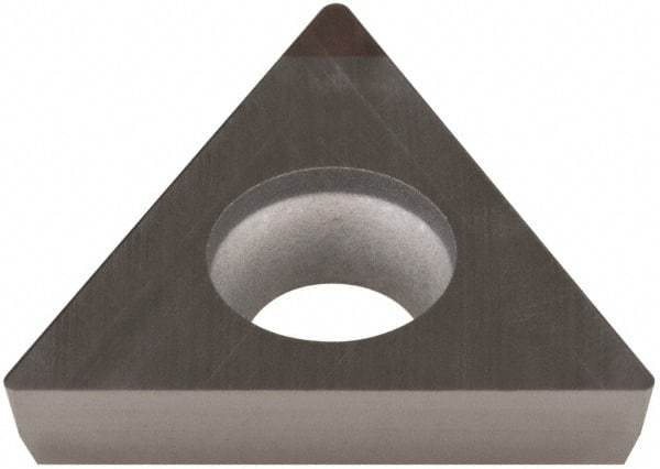 Sumitomo - NU-TPGA331 Grade BN1000 PCBN Turning Insert - Uncoated, 60° Triangle, 3/8" Inscr Circle, 3/16" Thick, 1/64" Corner Radius - Apex Tool & Supply