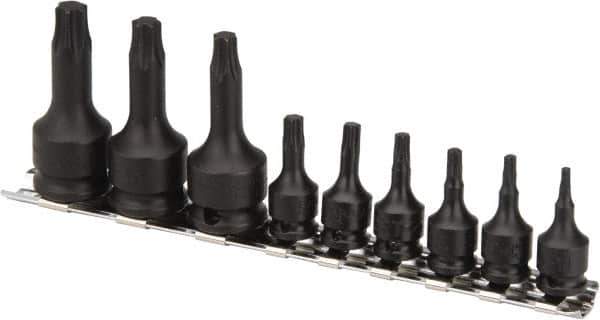 Paramount - 9 Piece 1/4 & 3/8" Drive Torx Bit Socket Set - T10 to T50 Torx - Apex Tool & Supply