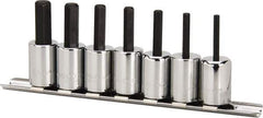 Paramount - 7 Piece 3/8" Drive Inch Hex Bit Socket Set - 1/8 to 3/8" Hex - Apex Tool & Supply