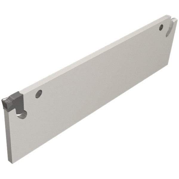 Iscar - 0.59" Blade Height, 1.65mm Blade Width, 58mm OAL, Neutral Cut, Single End Indexable Cut-Off Blade - 11.5mm Max Depth of Cut, TGFH Blade, Tang-Grip Series - Apex Tool & Supply