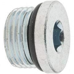 Parker - 3/4-16 Male Thread, Zinc Plated Steel Industrial Pipe Hex Socket Plug - Male Straight Thread O-Ring, 6,000 psi - Apex Tool & Supply