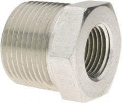 Parker - 1 Male Thread x 1/2 Female Thread, Zinc Plated Steel Industrial Pipe Hex Bushing - MNPTF x FNPTF, 4,500 psi - Apex Tool & Supply