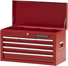 Value Collection - 6 Drawer Intermediate Tool Chest - 26" Wide x 12" Deep x 15-1/4" High, Steel, Red - Apex Tool & Supply
