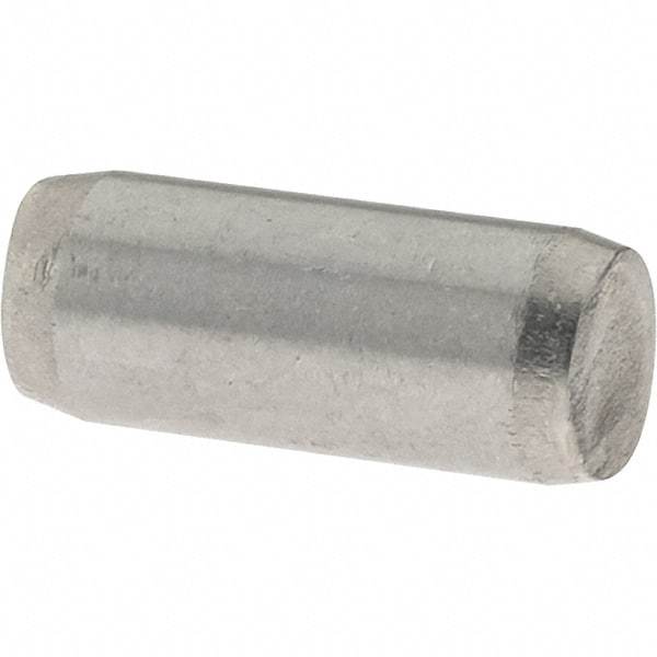 Value Collection - 5mm Diam x 12mm Pin Length 416 Stainless Steel Precision Dowel Pin - C 36-42 Hardness, 1 Beveled & 1 Rounded End - Apex Tool & Supply