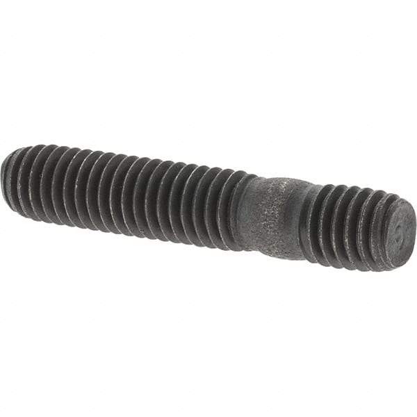 Value Collection - M6x1.0 31mm OAL Equal Double Threaded Stud - Carbon Steel, Uncoated, 14mm Equal Thread Length, Metric - Apex Tool & Supply