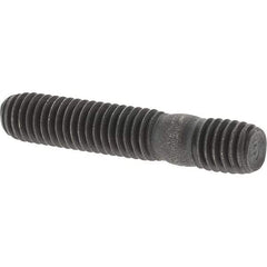 Value Collection - M6x1.0 31mm OAL Equal Double Threaded Stud - Carbon Steel, Uncoated, 14mm Equal Thread Length, Metric - Apex Tool & Supply