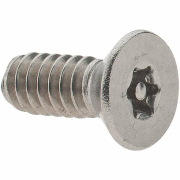 Value Collection - #10-24 UNC Pin In Torx Drive, Flat Screw - Grade 18-8 Stainless Steel, Uncoated, 1/2" OAL - Apex Tool & Supply