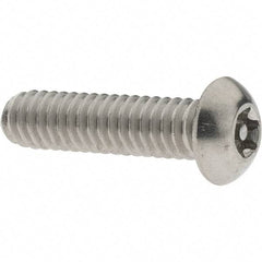 Value Collection - 1/4-20 UNC Pin In Torx Drive, Button Screw - Grade 18-8 Stainless Steel, Uncoated, 1" Length Under Head - Apex Tool & Supply