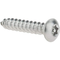 Value Collection - #6 Button Head Pin In Torx Sheet Metal Screw - Stainless Steel, 3/4" Length Under Head, Grade 18-8, T10 Drive - Apex Tool & Supply