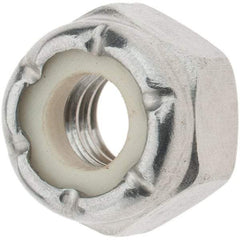 Value Collection - 1/4-20 UNC 18-8 Hex Lock Nut with Nylon Insert - 7/16" Width Across Flats, 19/64" High - Apex Tool & Supply