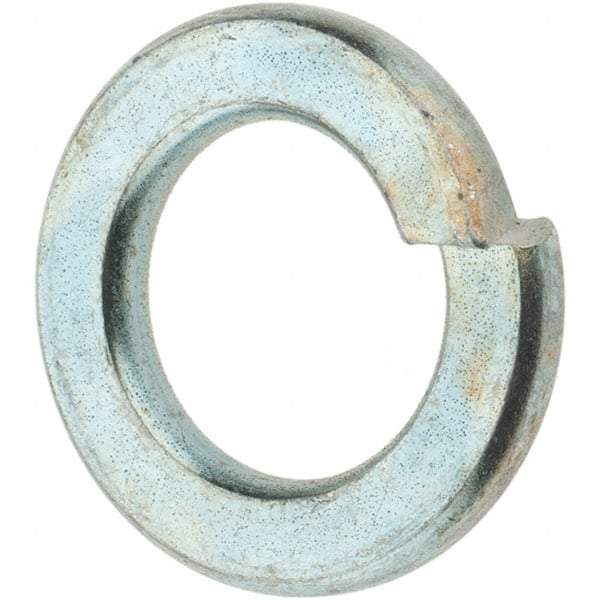 Value Collection - M10, 10.2mm ID, 18.1mm OD, 2.2mm Thick Split Lock Washer - Grade 8 Spring Steel, Zinc-Plated Finish, 10.2mm Min ID, 10.7mm Max ID, 18.1mm Max OD - Apex Tool & Supply