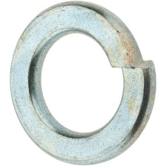Value Collection - M10, 10.2mm ID, 18.1mm OD, 2.2mm Thick Split Lock Washer - Grade 8 Spring Steel, Zinc-Plated Finish, 10.2mm Min ID, 10.7mm Max ID, 18.1mm Max OD - Apex Tool & Supply