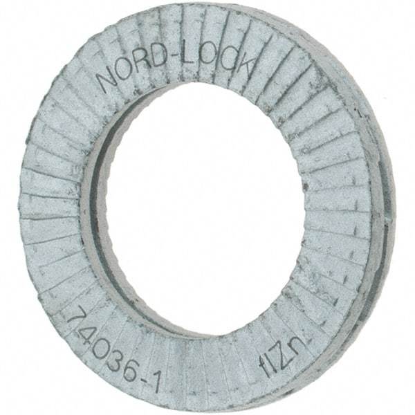 Value Collection - 7/16", 0.7283" OD, Zinc Flake, Wedge Lock Washer - Grade 2, 0.4409 to 0.4567" ID - Apex Tool & Supply
