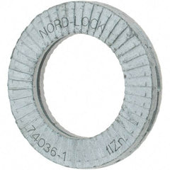 Value Collection - 7/16", 0.7283" OD, Zinc Flake, Wedge Lock Washer - Grade 2, 0.4409 to 0.4567" ID - Apex Tool & Supply