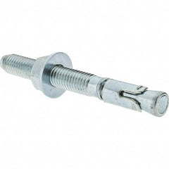 Value Collection - 1/2" Diam, 1/2" Drill, 4-1/2" OAL, Wedge Expansion Concrete Anchor - 1018 Steel, Zinc-Plated Finish, Hex Nut Head, Hex Drive, 2-3/4" Thread Length - Apex Tool & Supply