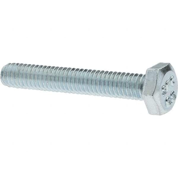 Value Collection - M4x0.70mm Metric Coarse, 25mm Length Under Head Hex Head Cap Screw - Fully Threaded, Grade 8.8 Steel, Zinc-Plated Finish, 7mm Hex - Apex Tool & Supply