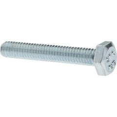 Value Collection - M4x0.70mm Metric Coarse, 25mm Length Under Head Hex Head Cap Screw - Fully Threaded, Grade 8.8 Steel, Zinc-Plated Finish, 7mm Hex - Apex Tool & Supply