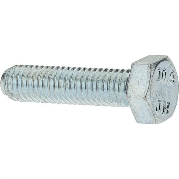 Value Collection - M5x0.80mm Metric Coarse, 20mm Long Hex Head Cap Screw - Fully Threaded, Grade 10.9 Steel, Zinc-Plated Finish, 8mm Hex - Apex Tool & Supply