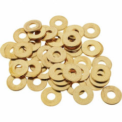 Value Collection - #8 Screw, Brass Standard Flat Washer - 0.172" ID x 7/16" OD, 0.036" Thick, Plain Finish - Apex Tool & Supply