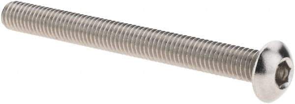 Value Collection - #10-32 UNF Hex Socket Drive, Button Screw - Grade 18.8 Stainless Steel, Fully Threaded, 2" Length Under Head - Apex Tool & Supply