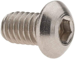 Made in USA - 5/16-18 UNC Hex Socket Drive, Button Screw - Grade 18-8 Stainless Steel, 1/2" Length Under Head - Apex Tool & Supply
