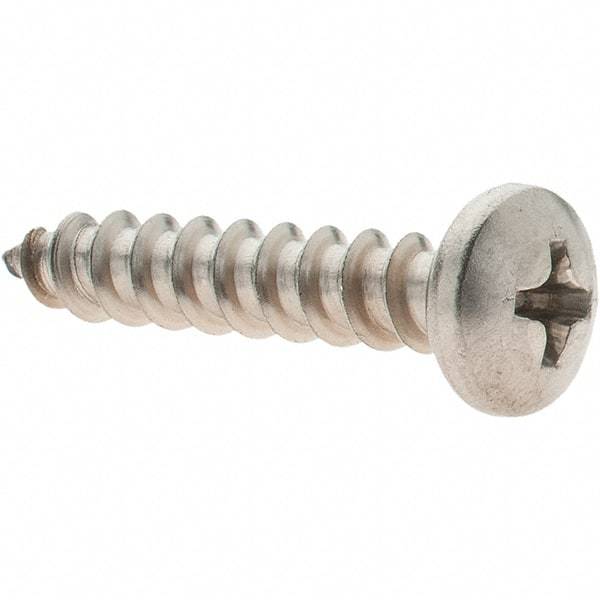 Value Collection - #10 Pan Head Phillips Sheet Metal Screw - Stainless Steel, 1" Length Under Head, Grade 316 - Apex Tool & Supply