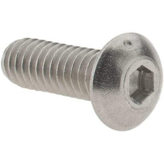 Value Collection - #8-32 UNC Hex Socket Drive, Button Screw - Grade 316 Stainless Steel, Uncoated, 1/2" Length Under Head - Apex Tool & Supply