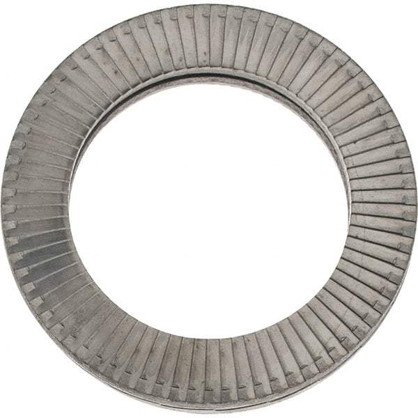 Made in USA - 1.1496" OD, Uncoated, Stainless Steel Wedge Lock Washer - Grade 316L, 0.7598 to 0.7756" ID - Apex Tool & Supply