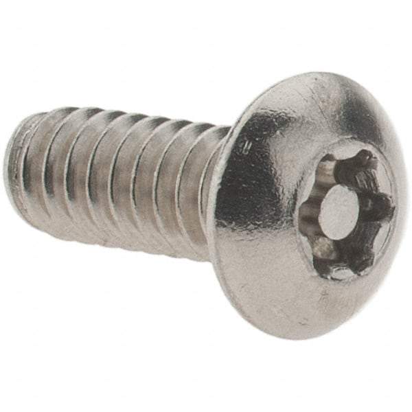 Value Collection - #10-24 UNC Pin In Torx Drive, Button Screw - Grade 18-8 Stainless Steel, Uncoated, 1/2" Length Under Head - Apex Tool & Supply