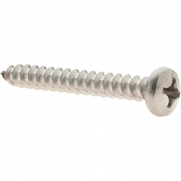 Value Collection - #12 Pan Head Phillips Sheet Metal Screw - Stainless Steel, 1-3/4" Length Under Head, Grade 18-8 - Apex Tool & Supply