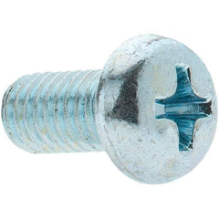 Value Collection - M5x0.80, 10mm Length Under Head Phillips Drive Machine Screw - Pan Head, Grade 4.8 Steel, Zinc-Plated Finish, Without Washer - Apex Tool & Supply