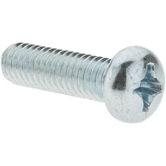 Value Collection - M6x1.00, 20mm Length Under Head Phillips Drive Machine Screw - Pan Head, Grade 4.8 Steel, Zinc-Plated Finish, Without Washer - Apex Tool & Supply