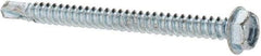 Value Collection - #8, Hex Washer Head, Hex Drive, 2" Length Under Head, #3 Point, Self Drilling Screw - Steel, Zinc-Plated Finish - Apex Tool & Supply