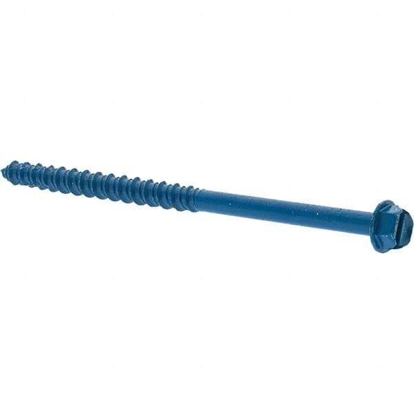 Value Collection - 1/4" Diam, 4" Length Under Head, Hex Drive, Concrete Screw & Masonry Fastener - Steel - Apex Tool & Supply