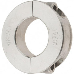 Value Collection - 15/16" Bore, Stainless Steel, Two Piece Two Piece Split Shaft Collar - 1-3/4" Outside Diam, 1/2" Wide - Apex Tool & Supply