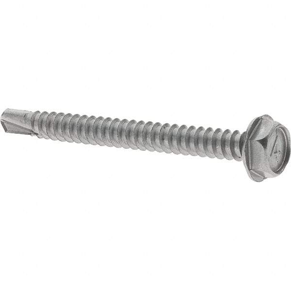 Value Collection - #10, Hex Washer Head, Hex Drive, 2" Length Under Head, #2 Point, Self Drilling Screw - Grade 410 Stainless Steel - Apex Tool & Supply