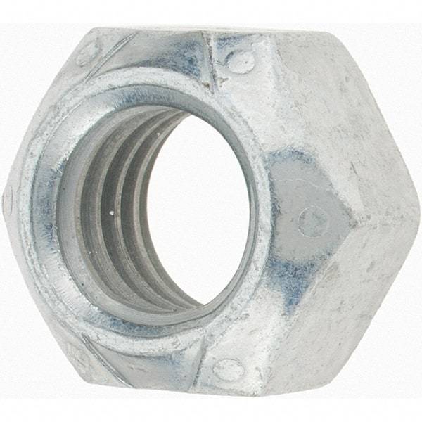 Value Collection - 1/2-13 UNC Grade C Hex Lock Nut with Distorted Thread - Zinc-Plated with Wax Finish - Apex Tool & Supply