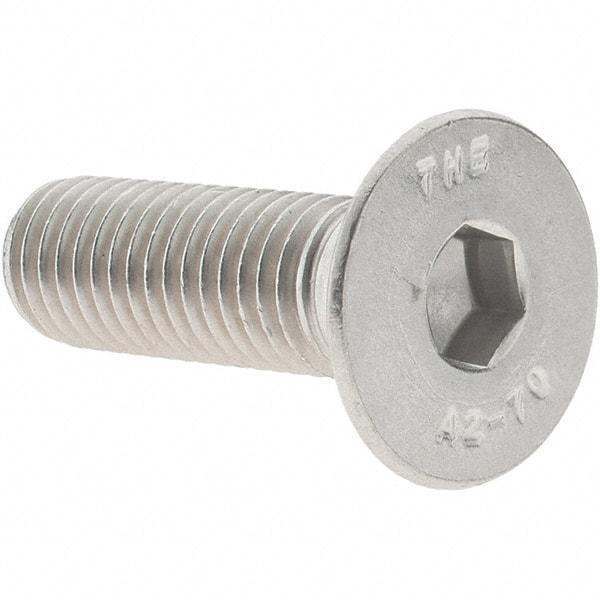 Value Collection - M12x1.75 Metric Coarse Hex Socket Drive, 90° Flat Screw - Grade 18-8 & Austenitic A2 Stainless Steel, Partially Threaded, 40mm OAL - Apex Tool & Supply