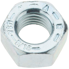 Value Collection - 5/16-24 UNF Steel Right Hand Hex Nut - 1/2" Across Flats, 17/64" High, Zinc Yellow Dichromate Finish - Apex Tool & Supply