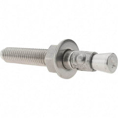 Value Collection - 1/2" Diam, 1/2" Drill, 3-3/4" OAL, 1-5/8" Min Embedment Wedge Expansion Concrete Anchor - 304 Stainless Steel, Hex Nut Head, Hex Drive, 2-3/8" Thread Length - Apex Tool & Supply