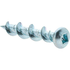 Value Collection - 1/4", 1-1/4" Length Under Head, Robertson Drive Pan Head, Steel Drywall Screws - Zinc Plated Finish, Grade 1018 - Apex Tool & Supply