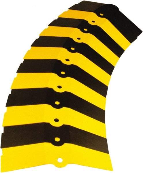 UltraTech - 1 Channel, 3 Ft Long, 1-1/2" Max Compatible Cable Diam, Yellow/Black ABS On Floor Cable Cover - 13-5/8" Overall Width x 2-1/8" Overall Height, 3" Channel Width x 1-1/2" Channel Height - Apex Tool & Supply