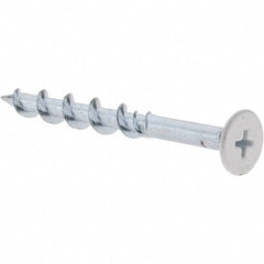 Value Collection - 1/4", 2-1/4" Length Under Head, Phillips Drive Wafer Head, Steel Drywall Screws - White Finish, Grade 1018 - Apex Tool & Supply